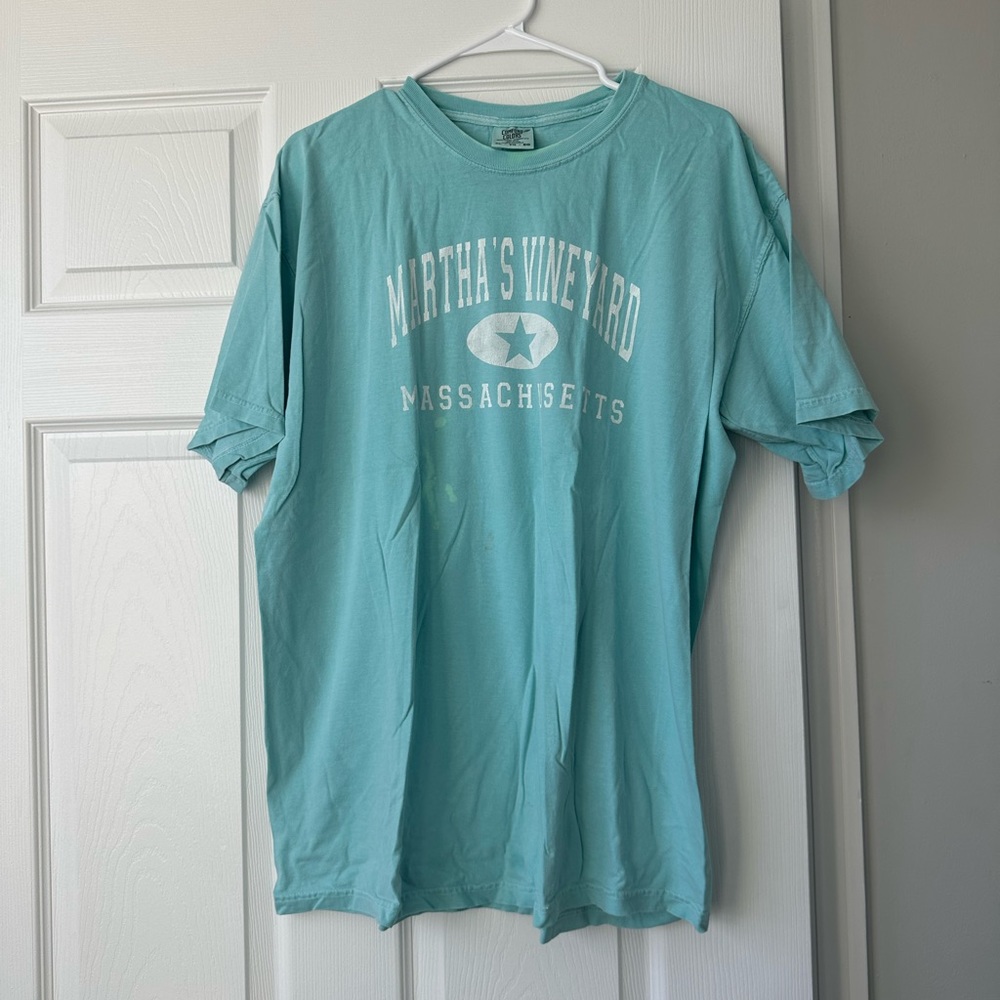 Martha’s Vineyard Comfort Colors Teal Cotton Oversized T-Shirt